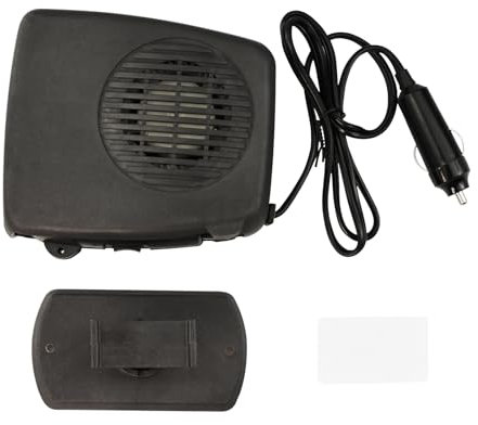 Auto Heizungs Defroster, 2 in 1 Auto Demister Entfroster mit 360° Drehbasis für KFZ Wohnmobil LKW Wohnwagen, 12V 200W Tragbarer Autoheizung mit Stecker für Auto Windschutzscheibe Schneller Heizlüfter