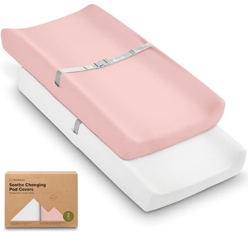 Lot de 2 housses de matelas à langer apaisantes (rose)