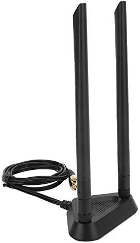 ZJchao Cable de Extensión Rp-SMA, Antena de Enrutador con Cable de Extensión de 1,1 M, Base de Antena, Extensor de Cable Wifi, Base de Antena SMA (Base de cable de extensión + antena 8DB)