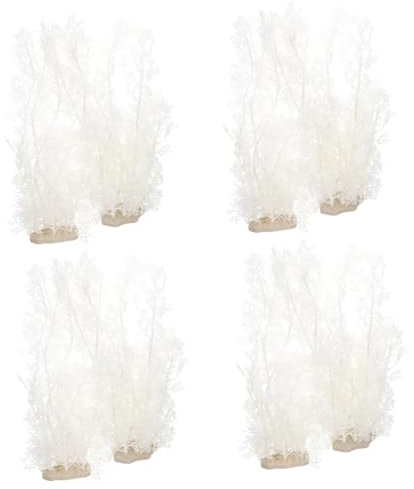 Sosoport 4 Juegos Paisajismo del Acuario Artificial Plants Aqua Plant Tanques Pecera Plantas De Acuario De Plastico para Peces Betta Plantas Acuaticas De Agua Dulce 2 Piezas * 4