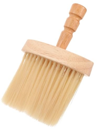 HAPINARY Nackenbürste mit Holzgriff für Herren Leichte und Bequeme Friseurbürste zum Haare Schneiden und Reinigen im Friseursalon Beige