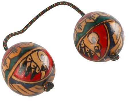Laroal 1 Stück afrikanisches Shaker-Instrument, 1 Paar Rhythmische Kugeln aus Holz, Doppelkugeln, musikalische Schlaginstrumente, Handshaker-Bälle, musikalisches Zubehör für Liebhaber und Anfänger