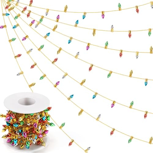 Wichtel Lichterkette Miniatur, 5M Mini Lichterkette Wichtel Zubehör Weihnachten, Miniatur Lampe Bunte, Wichtellicht für Puppenhaus Zubehör Kinder Geschenk Weihnachtsdeko