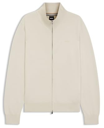 BOSS Herren Upalano-L Strick-Cardigan aus Baumwolle mit Logo-Stickerei