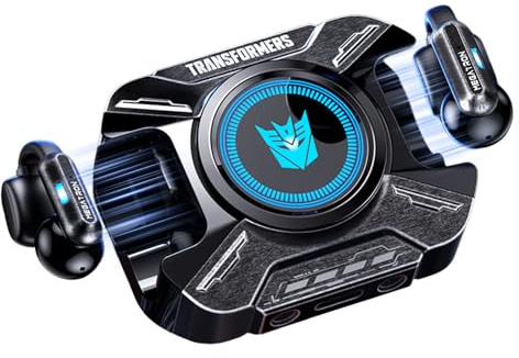 Transformers Auricolari a clip, auricolari aperti senza fili Bluetooth (Megatron Black)