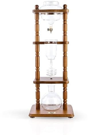 Yama Glass YAMCDM8CBR - Cafetera de infusión en frío, marco marrón, madera