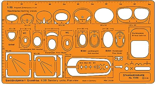 Schablone Sanitärbereich 1:20