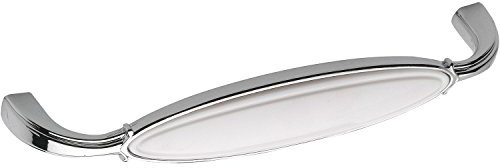 SIRO 1973-106ZN1A4 Griff Anaheim Lochabstand 96 mm, ZN/Kunststoff verchromt poliert/weiß