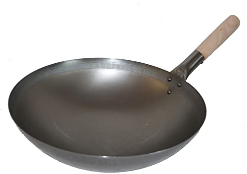 AAF Nommel ® Wok ca. 36 cm Durchmesser mit rundem Boden für Gas, Gastronomie, Wokpfanne
