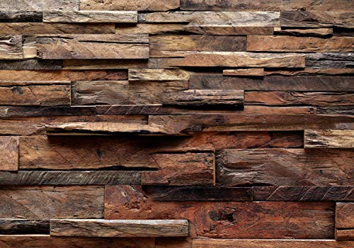 decomonkey Fototapete selbstklebend Holz 392x280 cm Selbstklebende Tapeten Wand Fototapeten Tapete Wandtapete klebend Klebefolie Holzoptik