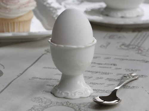 Chic Antique Huevera de porcelana, color blanco