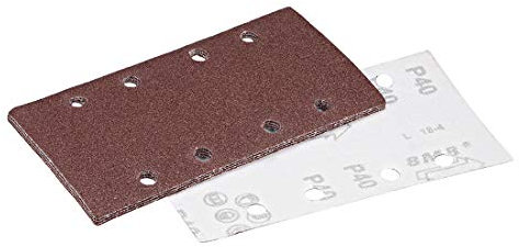 sourcing map 40 Grit 1/3 Sanding Sheet Sander Sandpaper Hook and Loop Pads 8 Hole 5pcs