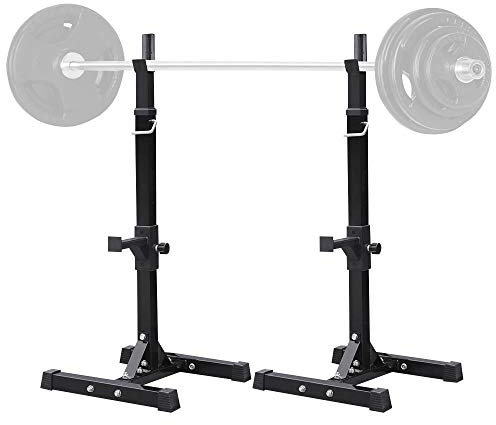 Yaheetech Soporte para Pesas Sentadillas Soporte Barra Pesas Barra Pesas Musculacion Estante Barra Levantamiento Gimnasio Ajustable MAX 250 KG