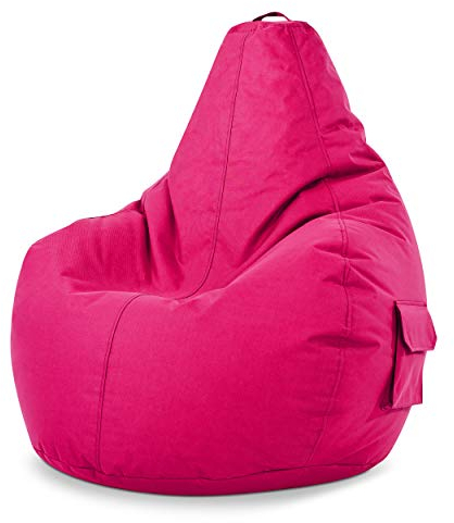 Green Bean Sitzsack mit Rückenlehne 80x70x90cm - Gaming Chair mit 230L Füllung Kuschelig Weich Waschbar - Bean Bag Bodenkissen Lounge Chair Sitzhocker Relax-Sessel Gamer Gamingstuhl Pink
