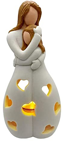 Mutter Tochter Kerzenhalter, Mama Kerzenständer Geschenke, Blumenstrauß Kerzenhalter Statue Langlebige Mutter Tochter Kerzenhalter Figur, Mutter Und Tochter Kerzenhalter Mit LED Kerze Geburtstagsgesch