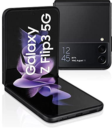 Samsung Galaxy Z Flip3, Téléphone mobile 5G 256Go Noir, Carte SIM non incluse, smartphone Android, Version FR