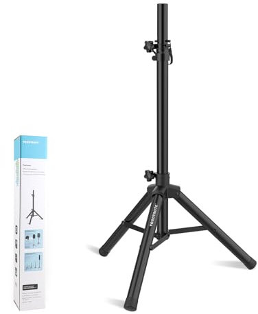 Vondynote Tripod Speaker Stands Adjustable Height from 33.5 to 53.5 PA DJ Short Tripod Speaker Stand Slim Mini Speaker Stand, Single
