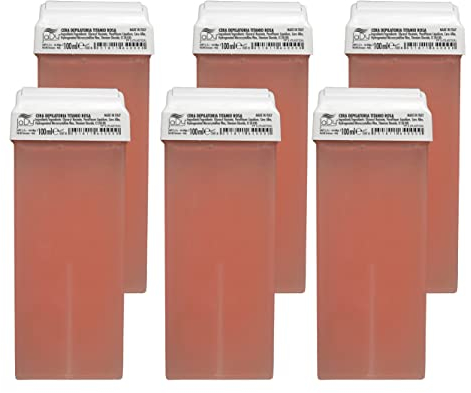 JaDy - Roll On Cire Épilation Professionnelle | Peaux Sensibles | Formule Titane Rose | Élimination Douce et Efficace | 6 Pièces de 100 ml, Titane Rose, 600 g (Lot de 1)