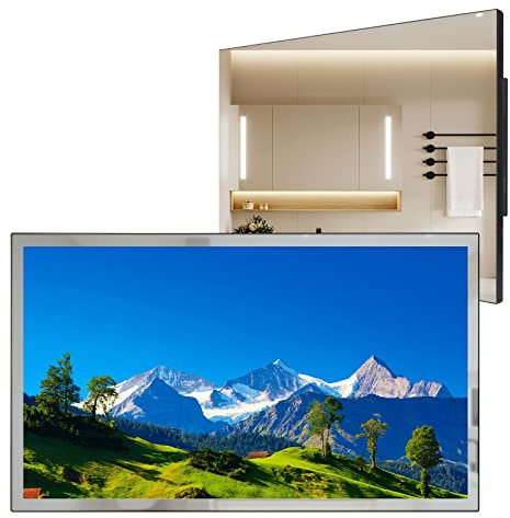 Soulaca 27 inch Smart LED Mirror TV for Bathroom,1080P Waterpoof with Wi-Fi and Bluetooth,Built-in Alexa,Integrated with Speaker,SS270U22-E020 2024 Model