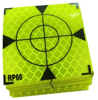 RANRAO 100 Stück Total Station Reflexzielmarke Reflexion Reflektor-Aufkleber Reflektor Blatt Tape Blatt Reflektierende Tape Target Weit Verbreitet In Enginee, Baustelle, 60 mm