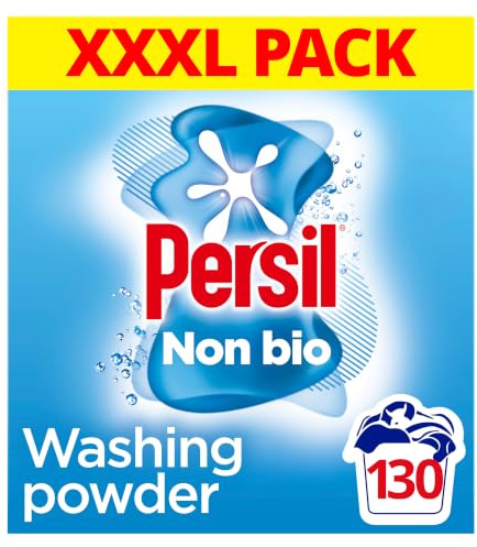 Persil Non Bio Washing Powder XXXL Family Pack 100% recyclable pack for stain removal that's gentle next to sensitive skin 130 Wash 6.5 kg