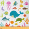 Stoff mit Cartoon-Ozean-Tieren, niedlicher Oktopus, Wal, Schildkröte, Fisch, Meerestiere, DIY, Basteln, Hobby, Stoff, Meterware für Aquarell, Seetang, Pflanzen-Dekorstoff für Polster und Heimakzente,