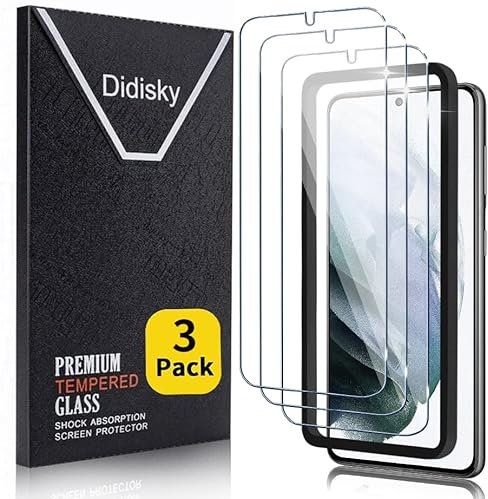Didisky Lot de 3 Protecteur Verre Trempé pour Samsung Galaxy S21 5G 6.2'' et Kit Installation Offert (Non pour Samsung S21 Fe,S21 Plus, S21 Ultra), Film Protection écran,9H, Pas de Bulles