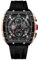 FORSINING Montre à quartz pour homme - Cadran rectangulaire - Bracelet en silicone - Style décontracté - Étanche - Analogique - Date, Noir