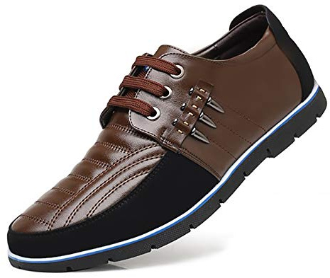COSIDRAM Mens Casual Shoes Sneakers Loafers Comfort Fashion Mocassins Walking Business Dress Brown 8