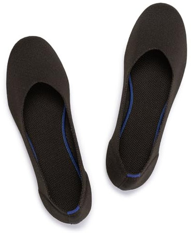 Frank Mully Ballerines Plates à Enfiler en Tricot pour Femme - Escarpins à Bout Rond, Brun, 38 EU