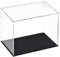 TA-VIGOR Ausstellungsvitrine aus klarem Acryl, 30 x 20 x 25 cm – Präsentationsbox zum Montieren mit schwarzem Sockel – Staubschutz für Figuren, Spielzeug und Aufbewahrung zu Hause