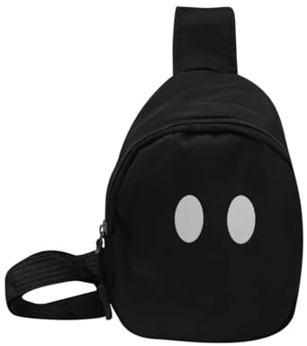 Niedliche lustige Schultertasche für Kinder, Kleinkind, kleine Umhängetasche, Brusttasche für Jungen und Mädchen, Sport, Reisen, Wandern, Black Smile, Mini, Niedlich