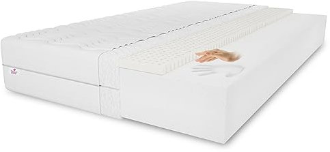 Latexmatratze Memory 100x200 cm, Höhe 11 cm, Härtegrad H3, Farbe: Aloe Vera, inkl. Bezug