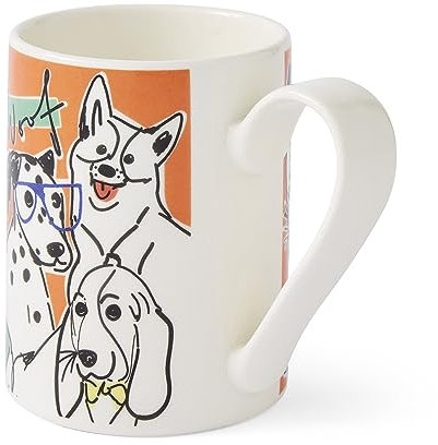 Portmeirion Home & Gifts Merion Mug Bright Orange Dogs