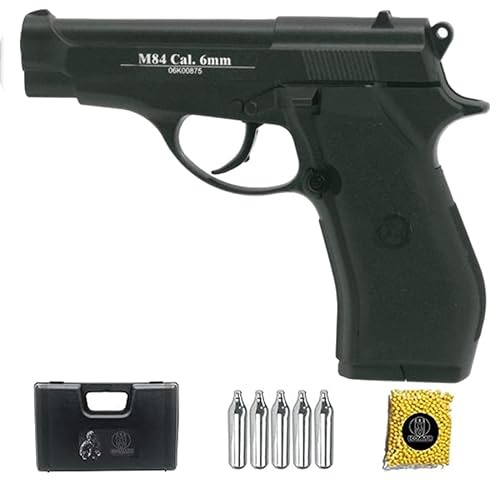 WG 301B M84 | Pacchetto pistola Airsoft (pallini in PVC). Arma ad aria compressa CO2 calibro 6 mm (potenza: 1 joule)