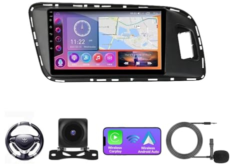 FONALO Car Radio para Audi Q5 2010-2018 Conecta y Reproduce 9 Pulgadas 1080P HD Pantalla Táctil Carplay Android Auto Car Stereo Reproductor de Internet (Color : 7862 8+128G)