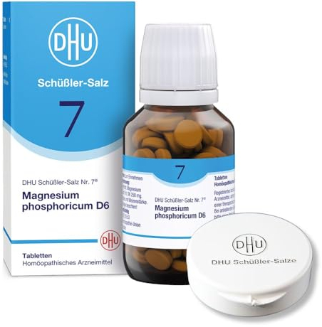 DHU Schüßler-Salz Nr. 7 Magnesium phosphoricum D6 – Das Mineralsalz der Muskeln und Nerven – das Original – umweltfreundlich im Arzneiglas, 200 St. Tabletten mit Tablettendöschen