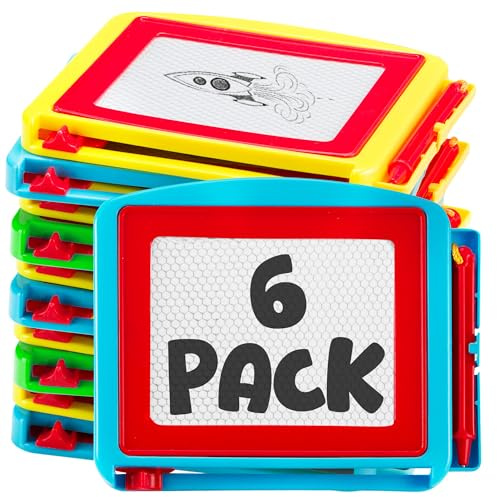Magnetic Drawing Boards for Kids (6-Pack) Erasable Sketch Tablets