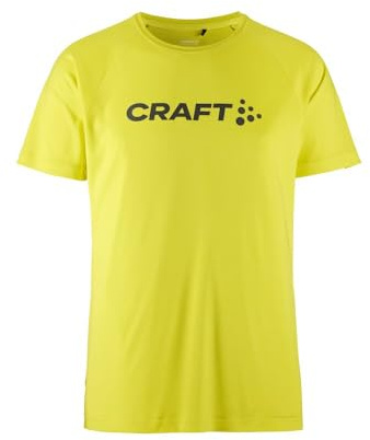 Craft Herren T-Shirt Kurzarmshirt Sportshirt Trainingsshirt Core Unify Logo Tee, Farbe:Gelb, Artikel:-503000 neon Light, Größe:M