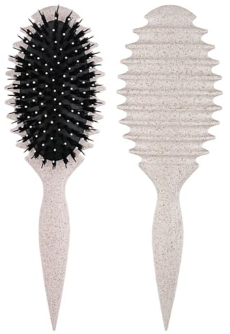 Hanwin Brosse Cheveux Bouclés, Brosse Cheveux, Peigne Cheveux Bouclés, Brosse Boucles Cheveux, Brosse Cheveux Demelante (gen2 beige)