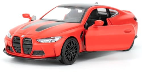 1/36 BMW M4 CSL Modellauto, Spielzeugauto mit Pull Back Funktion, Türen zum Öffnen, Freizeitspielzeug, car Gift for Boys and Girls red