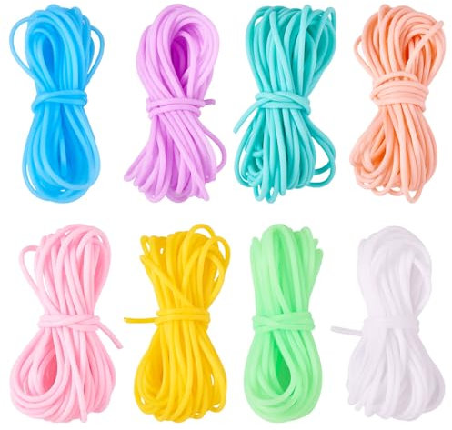 Bestewelry Cordoncino in gomma tubolare in PVC da 40 m, 2 mm, per lavori a maglia e barbiere, per lavori a maglia, creazione di gioielli artigianali