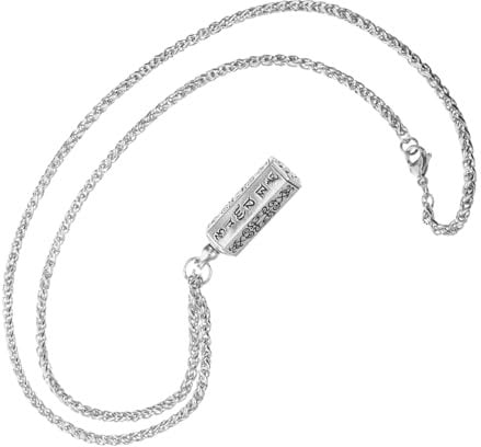 COLLBATH Vial Necklace for Men Openable Bottle Pendant with Six-character Plated Necklace Unique Container Design