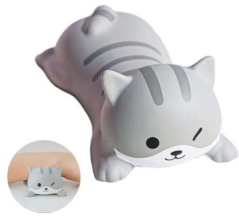 Lustig Mousepad Ergonomisch, Mousepad Mit Handauflage, Süßes Tier-Stil Tastatur-Handgelenkauflage, Graue Katze Tastatur Handauflage, Dekompression, Mauspads, Desktop-Dekorationen, Für Büro, Zu Hause