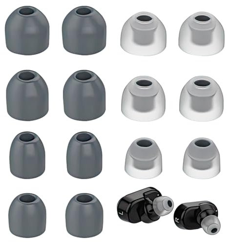 Ersatz Silikon Ohrstöpsel Kompatibel mit Sony WF-1000XM3 / WF-1000XM4 / WF-1000XM5, Ersatzpolster In-Ear Ohrpolster Kopfhörer Aufsätze, 14 Stück Polster, Grau