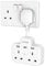 Double Plug Adaptor with USB, 2 Way Wall Adapter with Short Extension Lead, Multi Plug Socket Extender For Home Office (White)
