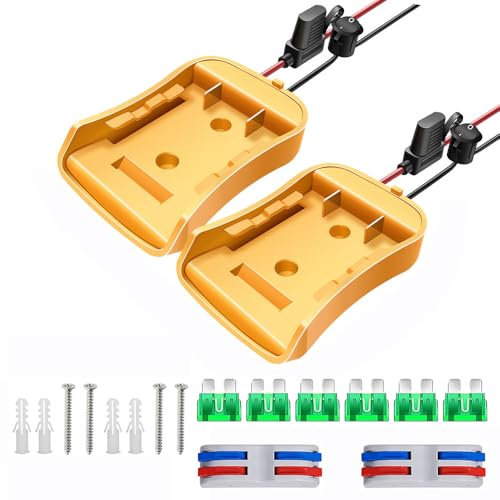 2 Packs Power Wheel Adapter for Dewalt 20V Battery Adapter Power Wheels Battery Converter Kit with Fuses & Wire Terminals, 14AWG Wire, Power Connector for DIY Rc Car Toys,Rc Truck and Robotics