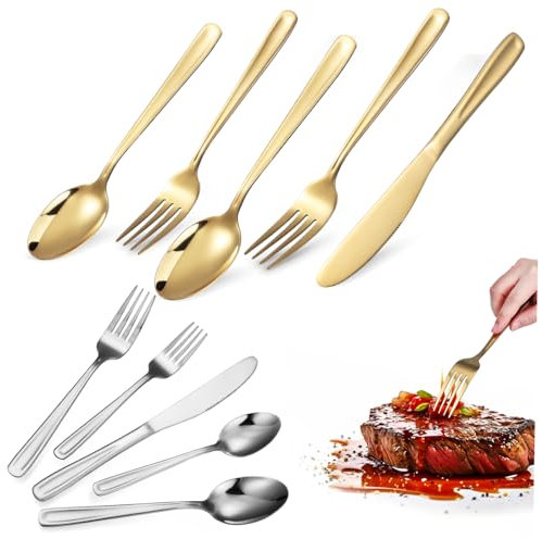 iplusmile 2Juego Utensilios de Cocina Servir Carne Cubiertos Inoxidable Completa y Picnics de Cocina Versátiles