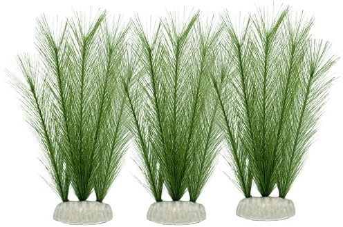 M2cbridge Fish Tank Artificial Silk Green Water Plants Aquarium Decor Soft Grass 3 Pack,8