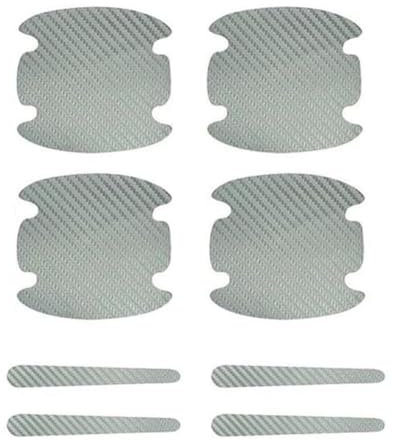 JUNJIKAIDAN Protecteur Poignée Porte Voiture pour Citroen C2 C3 C4 C5 C6 C8, Autocollant Film de Protection Portiere Anti-Rayures Décorer Accessoires,C/Silver